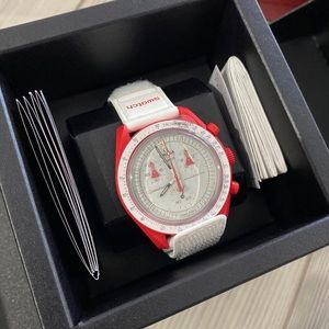 Mission to Mars Bioceramic MoonSwatch, Authentic, New, Omega, SpeedMaster